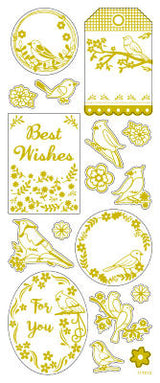 STICKERS GULD FUGLE 1ARK 17STK