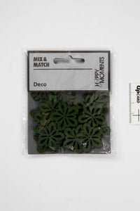 BLOMST DIA 27MM MØRK GRØN 20STK