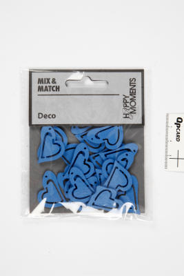 ASYMMETRISK HJERTE STR. 25X22 MM TYKKELSE 1,7 MM LYS BLÅ