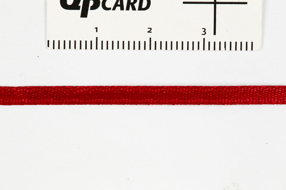 Satinbånd 3mm  15m vinrød