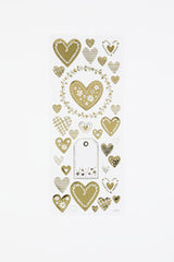 STICKERS GULD HJERTER 1ARK 33STK