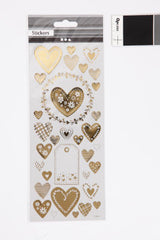 STICKERS GULD HJERTER 1ARK 33STK