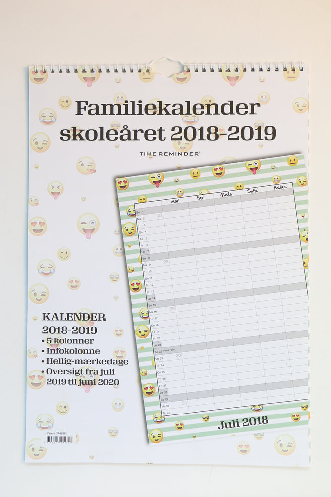 SKOLEFAMILIEKALENDER 2018/19 A3 SMILEY
