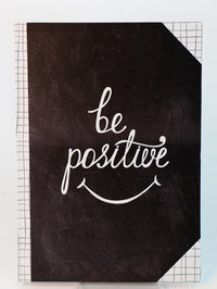 NOTESBOG A4 LINJERET CITAT BE POSITIVE MØREGRÅ