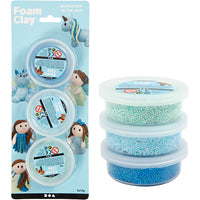 FOAM CLAY BLÅ, LYS BLÅ, GRØN, 3X14G