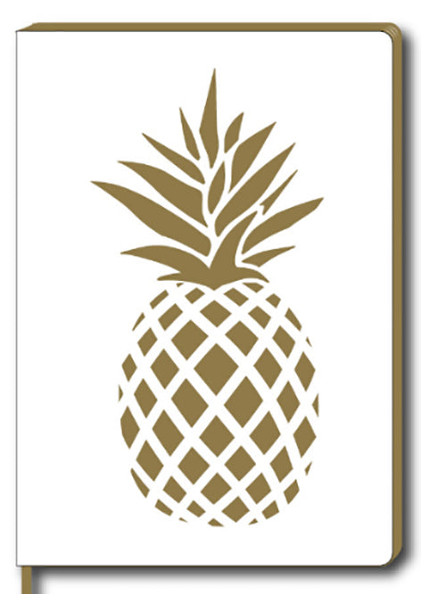 NOTESBOG A5 PU HVID ANANAS