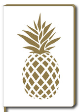 NOTESBOG A5 PU HVID ANANAS