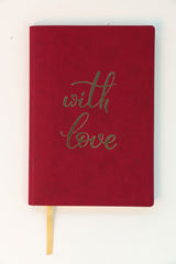 NOTESBOG A5 PU HINDBÆR WITH LOVE
