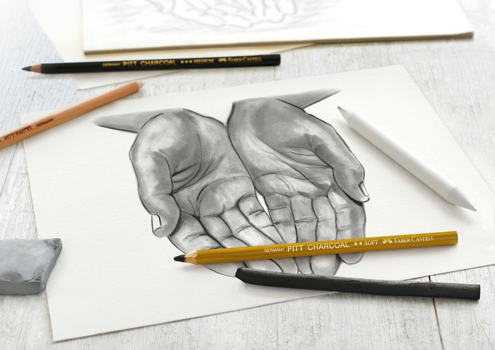 Sketch set gold Faber charcoal