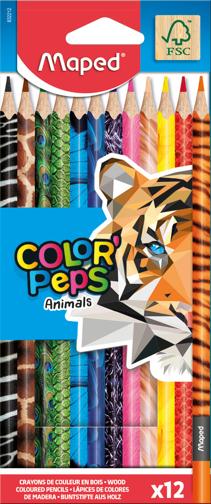 Farveblyant Maped colorpeps animals 12