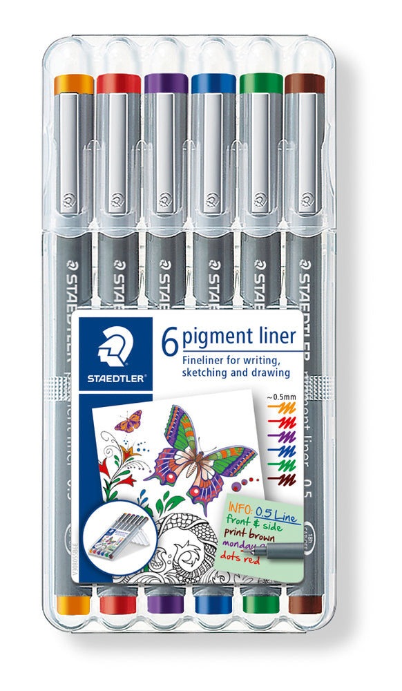 PIGMENTLINER STAEDTLER 6 ASS. FARVER