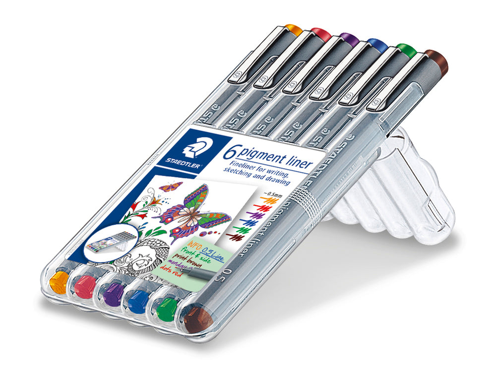 PIGMENTLINER STAEDTLER 6 ASS. FARVER
