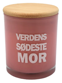 Duftlys med tekst mor