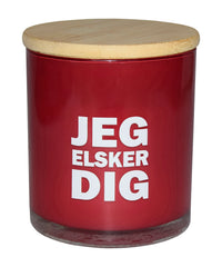 Duftlys med tekst elsker dig