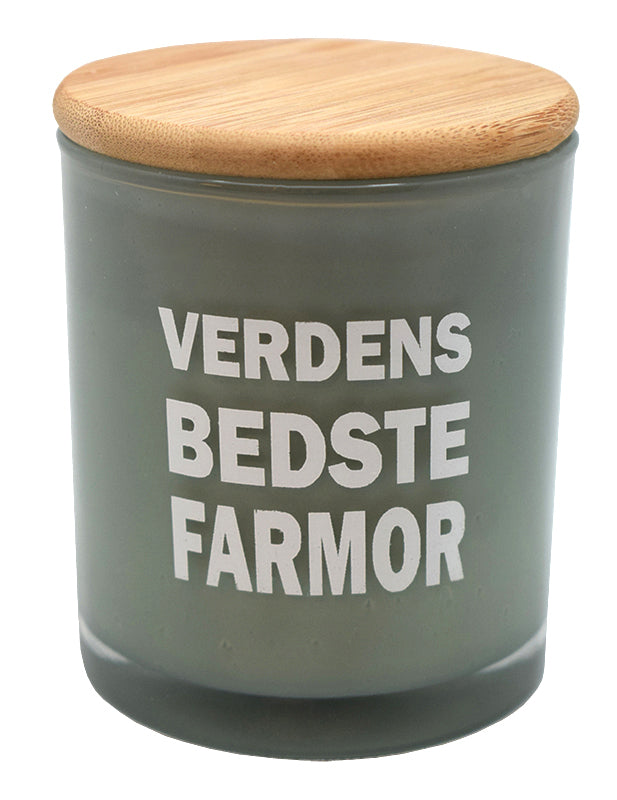 Duftlys med tekst farmor