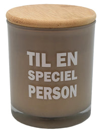 Duftlys med tekst speciel person