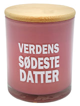 Duftlys med tekst datter