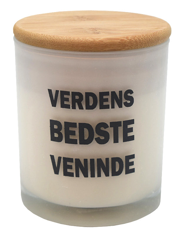 Duftlys med tekst veninde