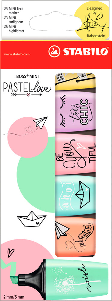 Tekstmarker Stabilo pastel love 6 stk.