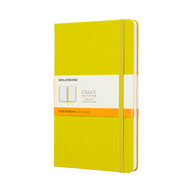 Notesbog Moleskine large gul m/ 240 linjerede ark hard