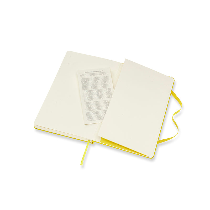 Notesbog Moleskine large gul m/ 240 linjerede ark hard