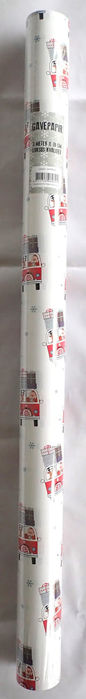 GAVEPAPIR HVID BIL 3 M X 70 CM