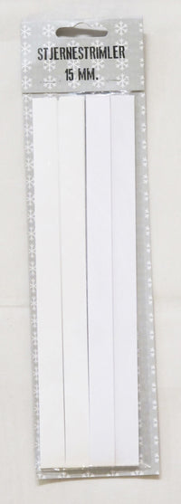 STJERNESTRIMLER GLITTER/METALLIC HVID 15 MM 24 STK.