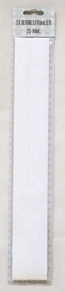 STJERNESTRIMLER GLITTER/METALLIC HVID 25 MM 20 STK