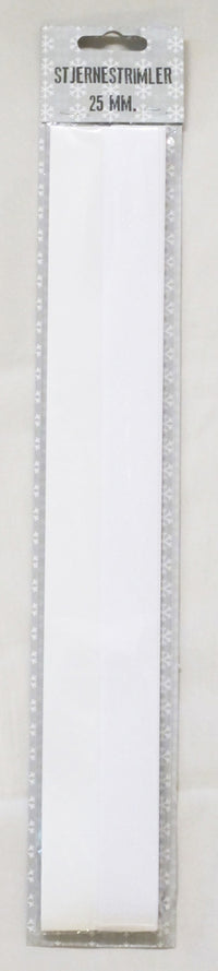 STJERNESTRIMLER GLITTER/METALLIC HVID 25 MM 20 STK