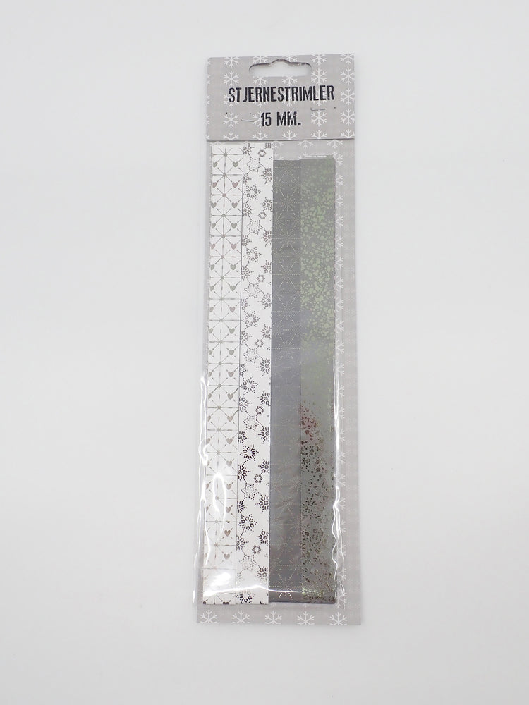 STJERNESTRIMLER KOKSGRÅ FOIL 15 MM 24 STK