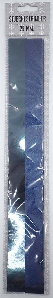 STJERNESTRIMLER GLITTER/METALLIC MØRKEBLÅ 25 MM 20 STK