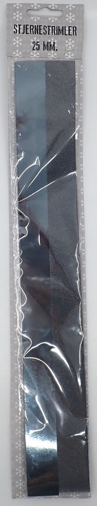 STJERNESTRIMLER GLITTER/METALLIC KOKSGRÅ 25 MM 20 STK