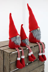Nisse rød 40 40 cm m/strikhue og ben
