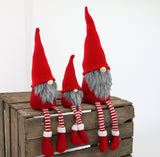 Nisse rød 40 40 cm m/strikhue og ben