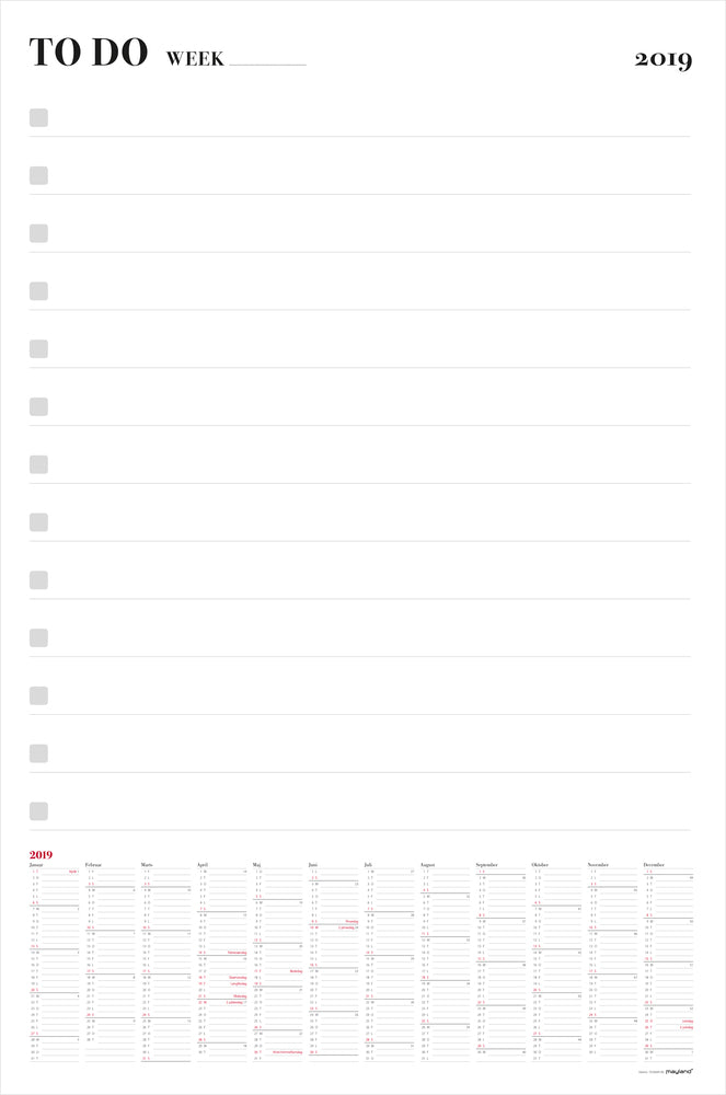 WHITEBOARD TO DO 2019 MAYLAND