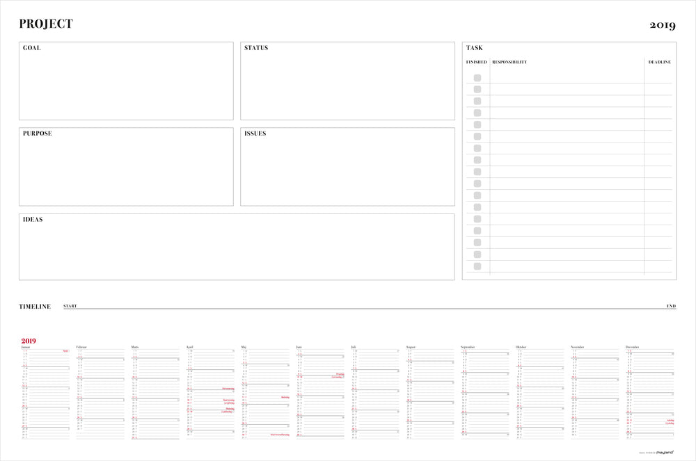WHITEBOARD PROJEKT PLANNER 2019 MAYLAND