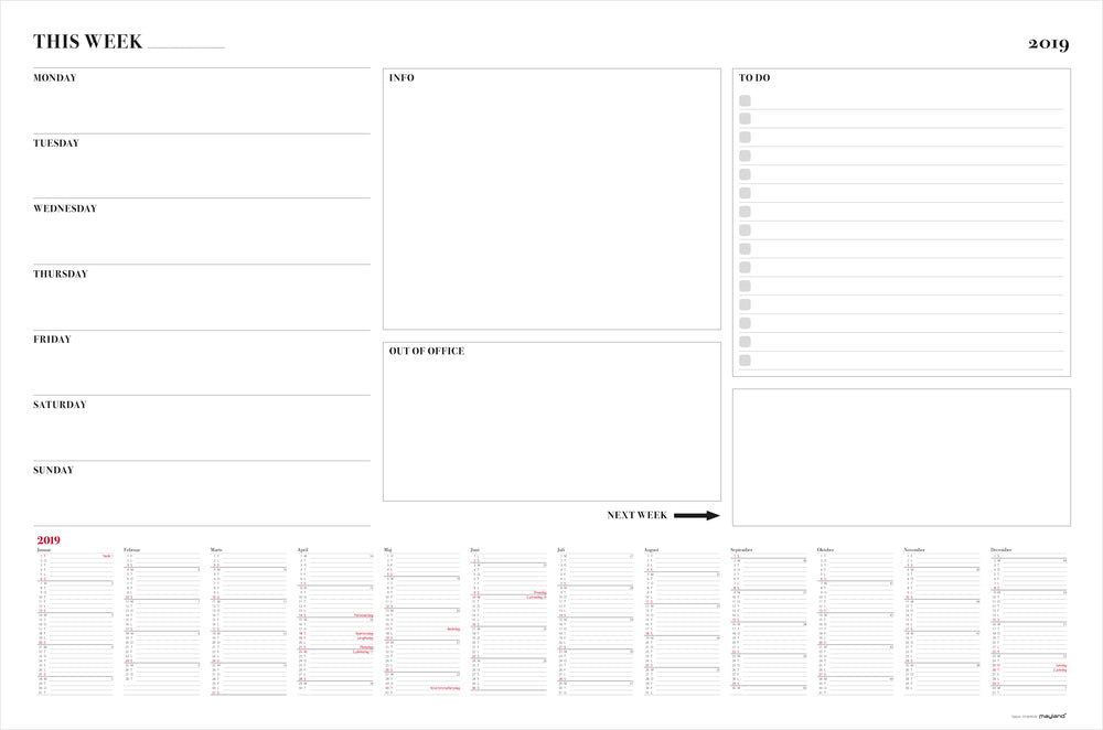 WHITEBOARD UGE PLANNER 2019 MAYLAND