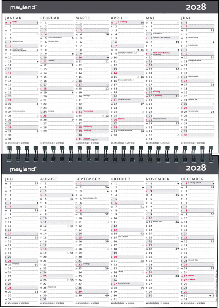 10 ÅRSKALENDER A5  2019 MAYLAND