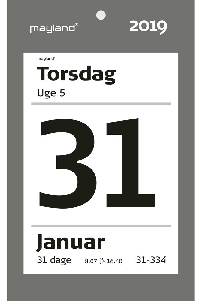 KÆMPE AFRIVNINGSKALENDER FIBERPAP 2019 MAYLAND