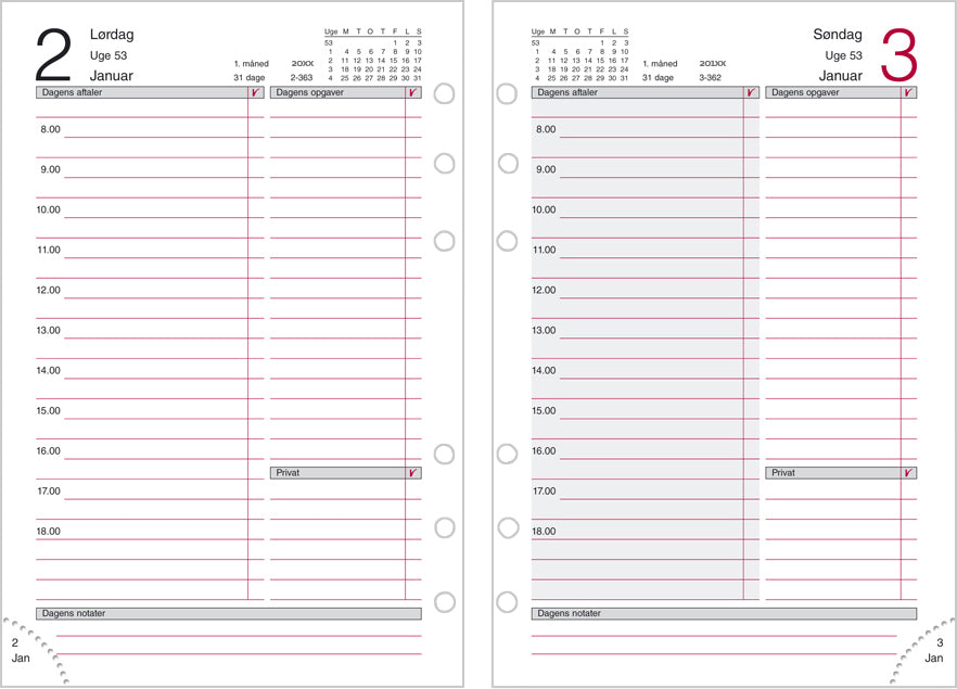 SYSTEM MM DAGKALENDER REFILL  2019 MAYLAND