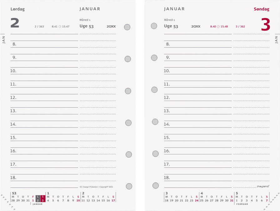 SYSTEM MINI DAGKALENDER REFILL 2019 MAYLAND