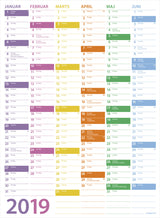 Vægkalender trend   2019 mayland