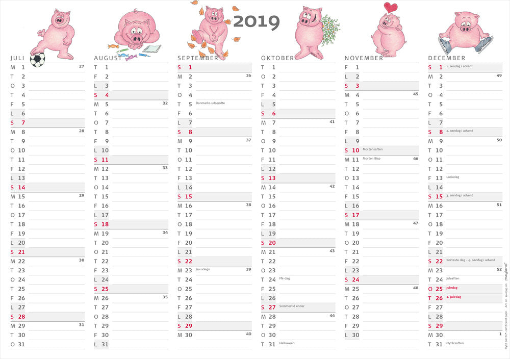 KONTORKALENDER A4 HUMOR  2019 MAYLAND