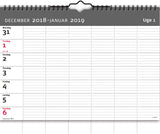 VÆGKALENDER UGE A4  2019 MAYLAND