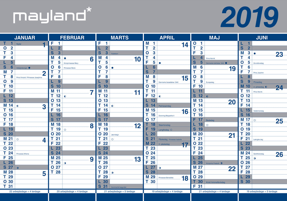 KÆMPEKALENDER  2019 MAYLAND
