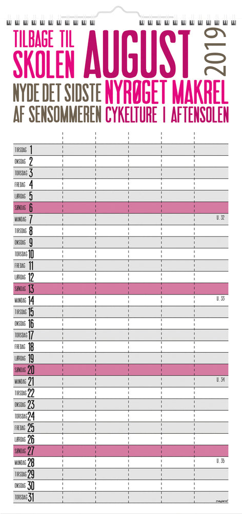 FAMILIEKALENDER TREND  2019 MAYLAND