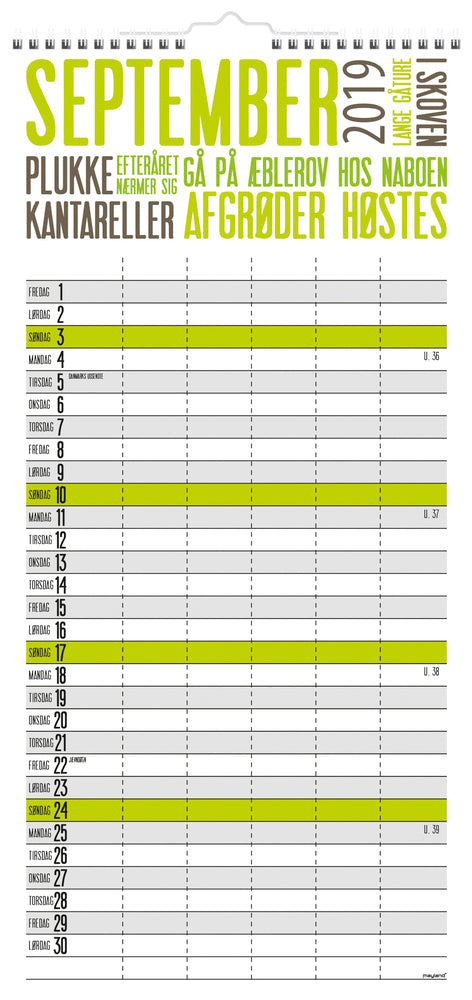 FAMILIEKALENDER TREND  2019 MAYLAND