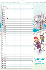 FAMILIE ÅRSKALENDER 4 KOLONNER, 2019 MAYLAND