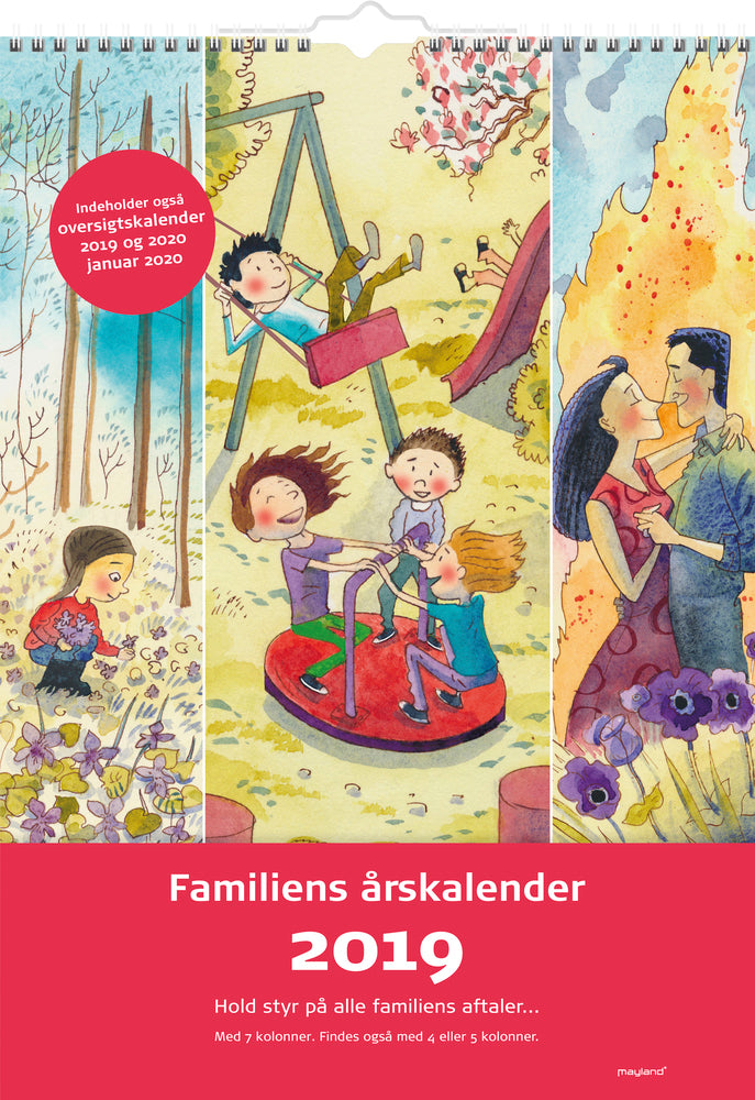 FAMILIE ÅRSKALENDER 7 KOLONNER, 2019 MAYLAND