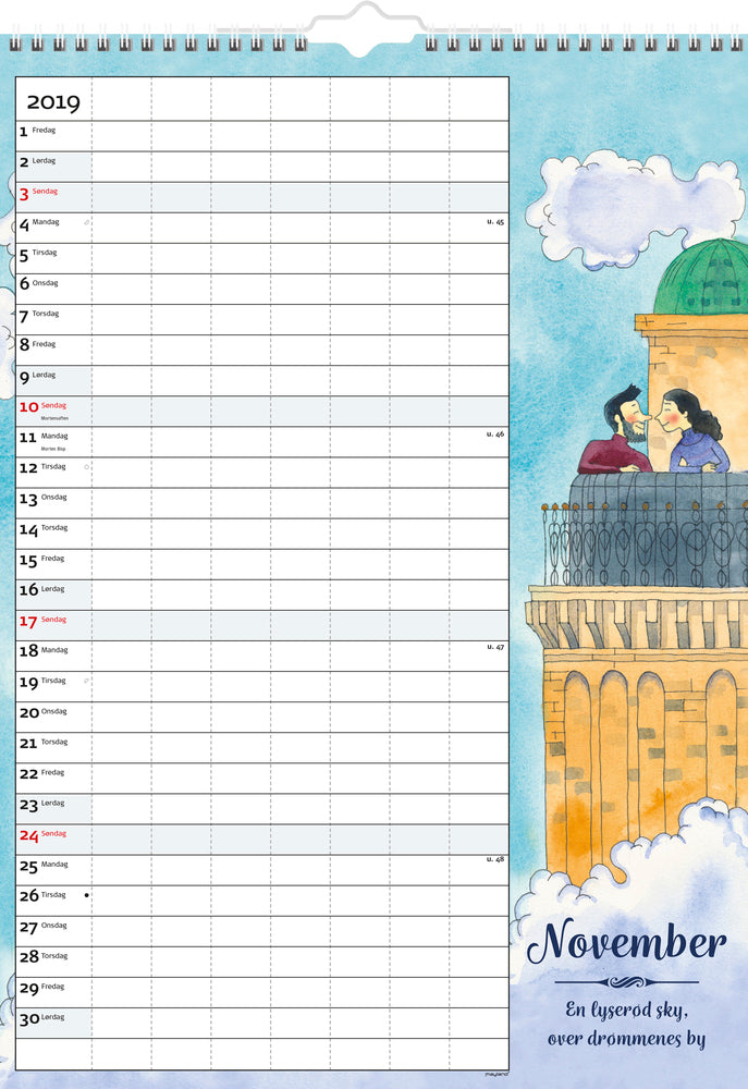 FAMILIE ÅRSKALENDER 7 KOLONNER, 2019 MAYLAND